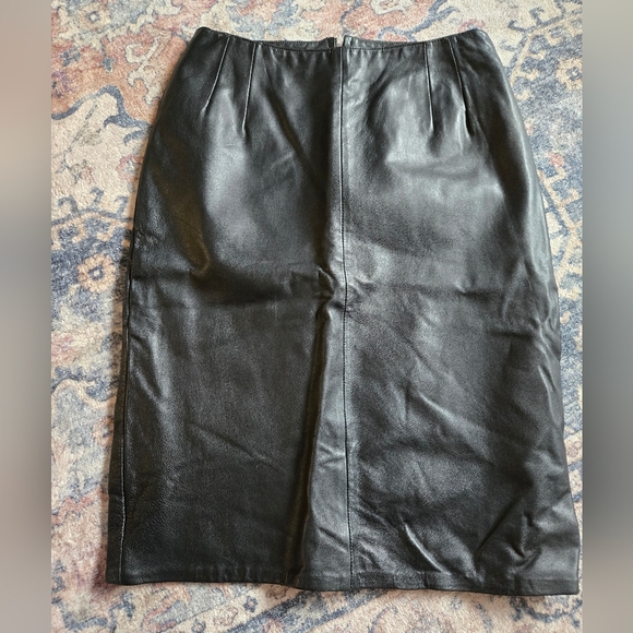 bagatelle Dresses & Skirts - Vintage Bagatelle Black Leather Lined Skirt Sz 10